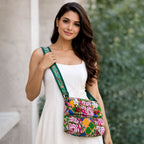 Kasida Kari Hand-Embroidered Floral Crossbody Bag