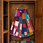 Vibrant Handmade Cotton Patchwork Maxi Skirt