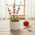Artisan Crochet Red & White Lily of the Valley Flower Stem