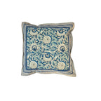 Indigo Bloom Block Print Cushion Cover Set of 2 - Madhues