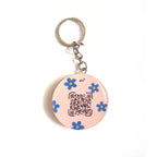 Custom Round Floral NFC & QR Code Keychain - Personalized Name & Smart Tag - Madhues