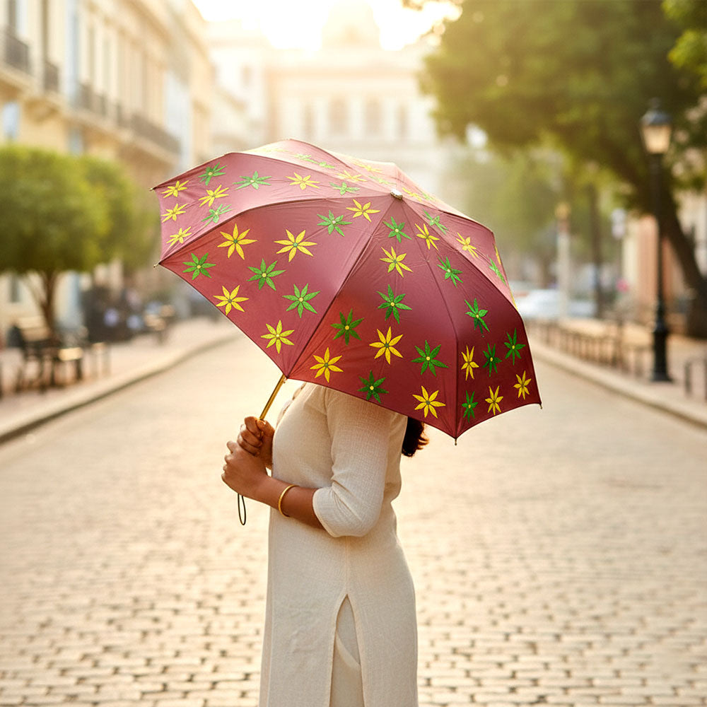 Sunshine Bloom Embroidered Parasol - Madhues