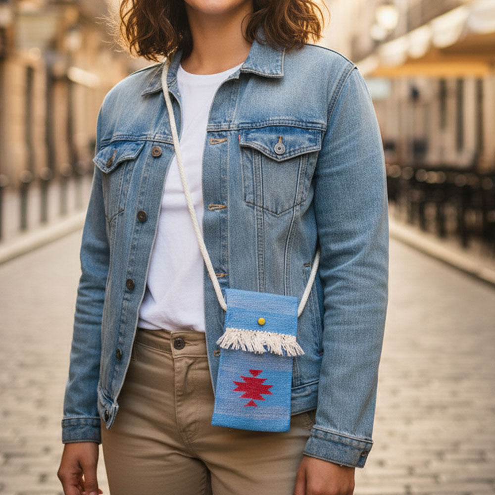 The Azure Sky Artisan Jute Pouch