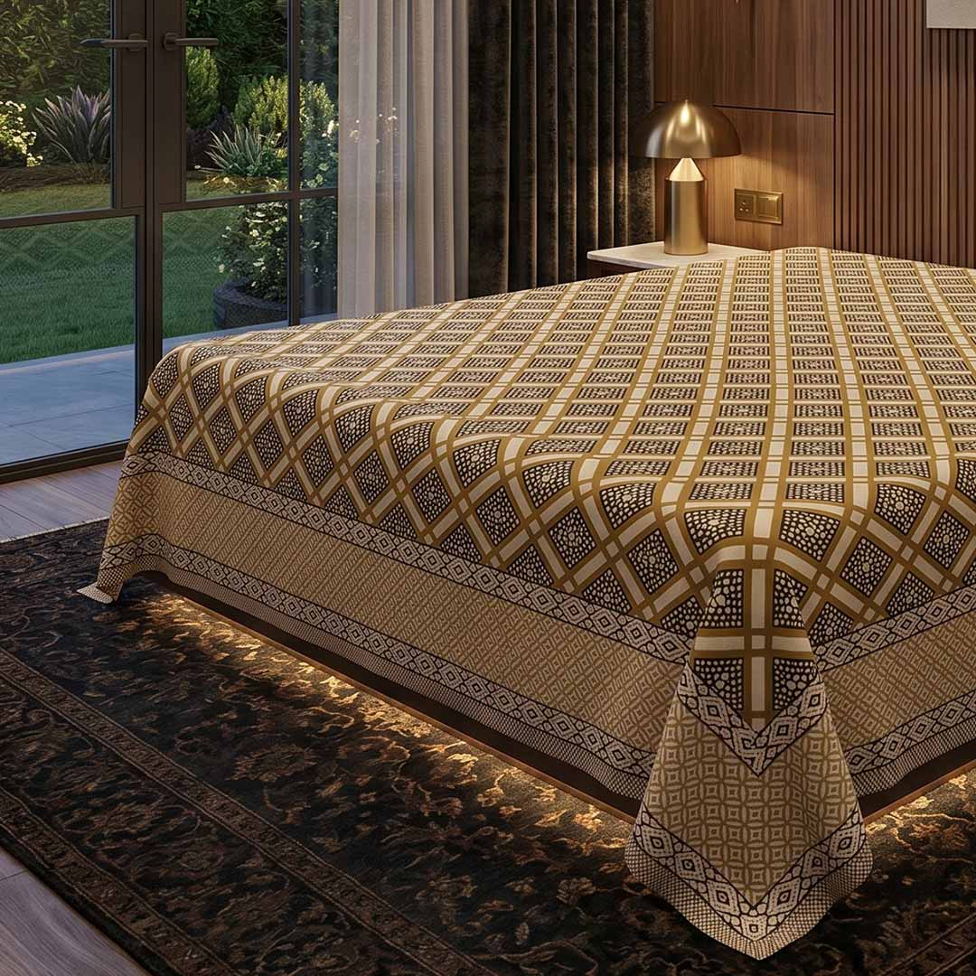 Natural Vegetable Dye Block Printed Hand Block Bedsheet