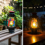 Melody in Glass: Handcrafted Pattachitra Bird & Musical Motif Lantern - Madhues