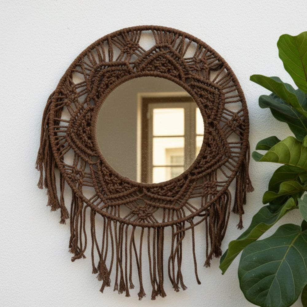 Bohemian Dreamcatcher Macrame Mirror - Image 4