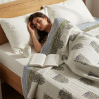 Traditional Tree of Life Block Print Blanket - Madhues