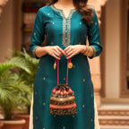 Royal Black and Gold Potli Bag - Madhues