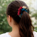 Handmade Multicolor Crocheted Hair Scrunchie