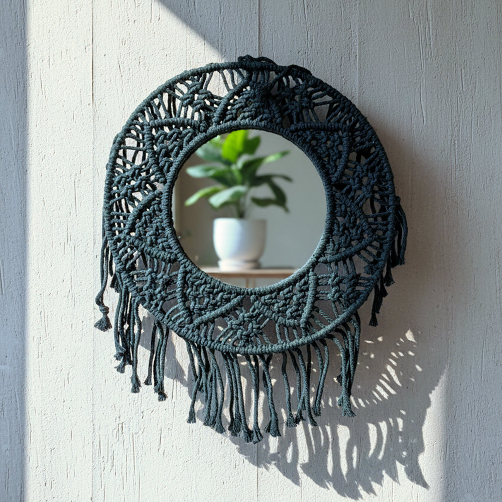 Dark Teal Dreamcatcher Sunburst Mirror - Image 2