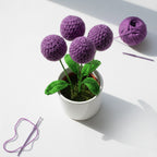 Artisan Crocheted Purple Allium Flower - Everlasting Yarn Bloom