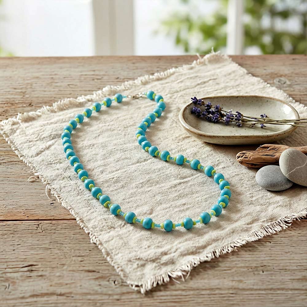 Ocean Gemstone-Style Link Necklace
