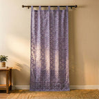 Amethyst Bloom Sheer Barmer Appliqué Curtain - Madhues