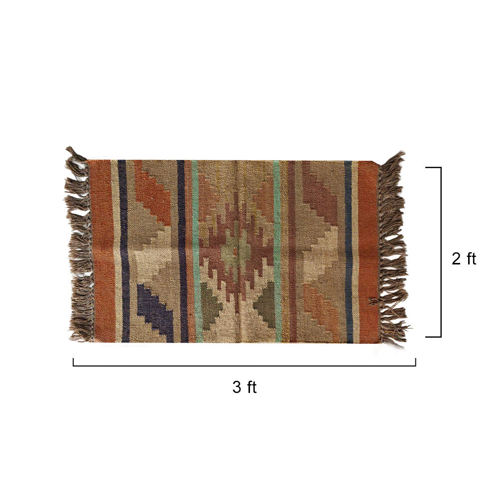 Artisan Jute Geometric Puja Aasan Mat | Handwoven Ritual Seating