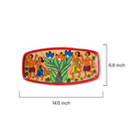 Pattachitra Art Wooden Tray - Traditional Folk Dance Design