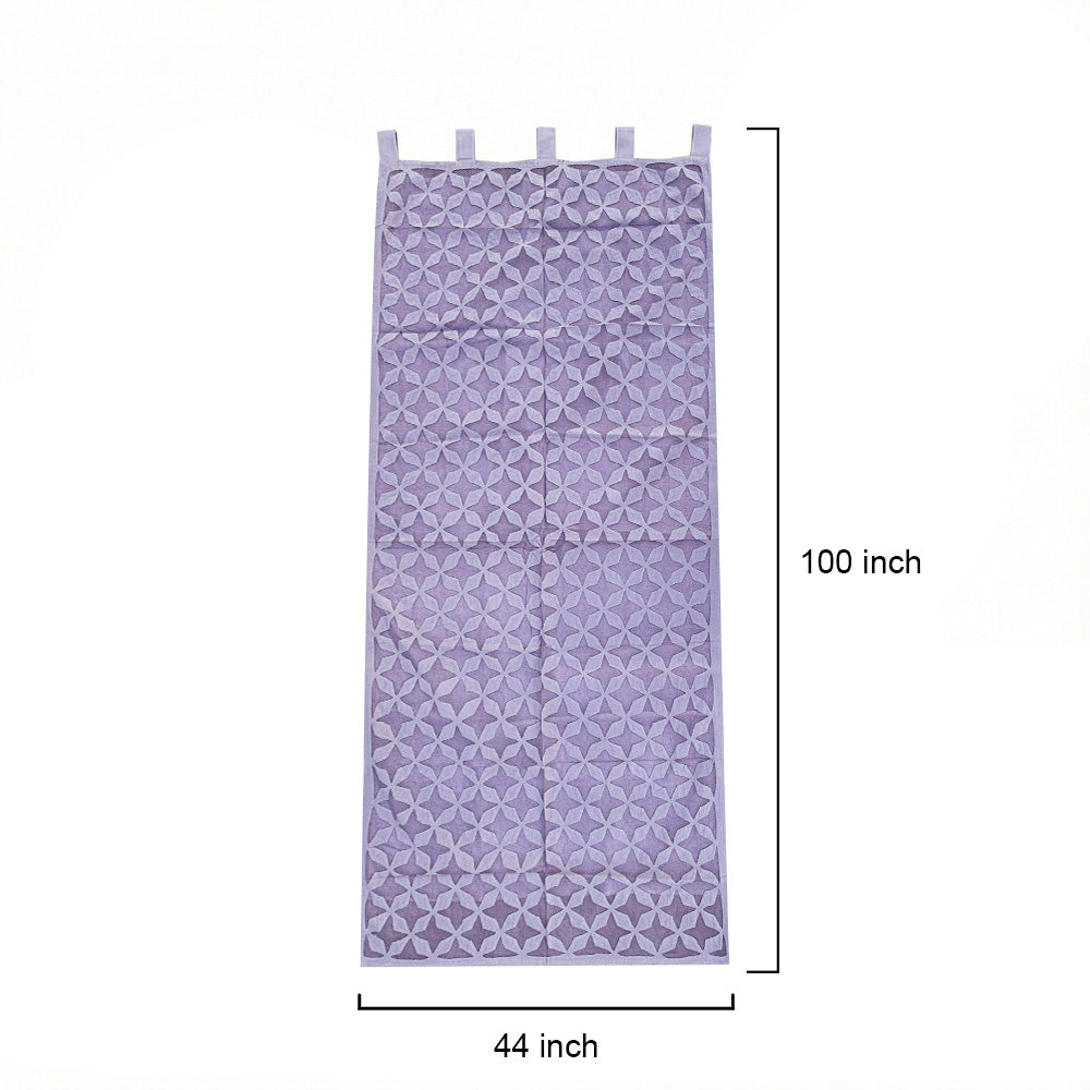 Amethyst Bloom Sheer Barmer Appliqué Curtain