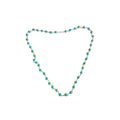 Turquoise beaded necklace on a white background