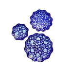 Indigo Scallop Ceramic Plates Set - Image 1