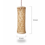 Hand-Woven Bamboo Cylindrical Pendant Lamp
