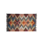 Artisan Hand-Woven Geometric Durrie Rug with Fringed Edges