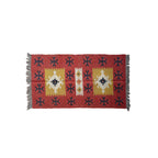 Handwoven Tribal Geometric Cotton Durrie Rug with Fringe
