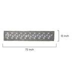 Artisan Block Printed Floral Table Runner - White & Grey