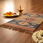 Handwoven Jute Puja Aasan Mat with Ethnic Design