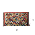 Handwoven Geometric Multi-Color Durrie Rug | Artisan Crafted