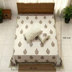 Bagru Medallion Cotton Bedsheet & Pillow Set - Madhues