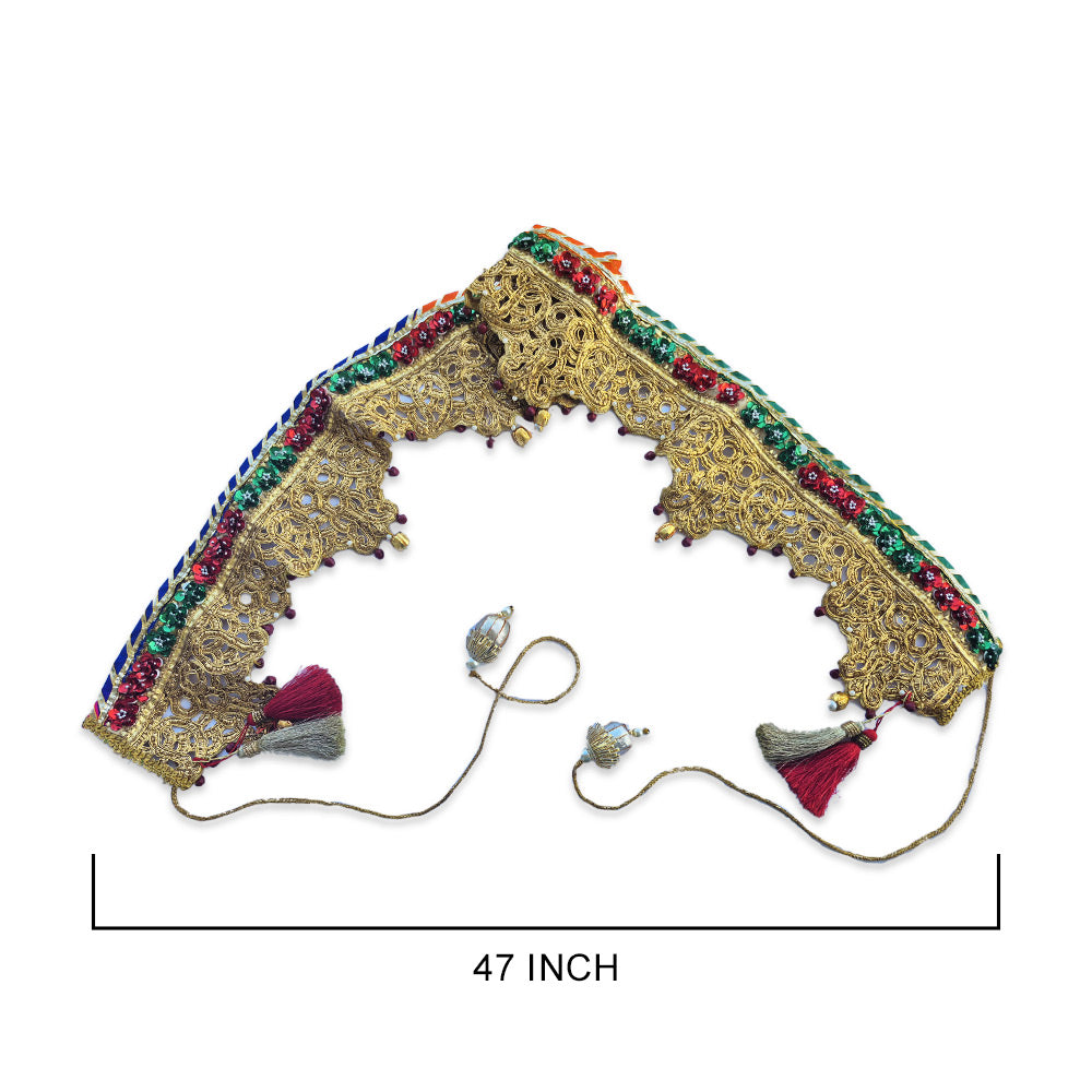 Opulent Gold Zari Lace & Beadwork Scalloped Toran - Madhues