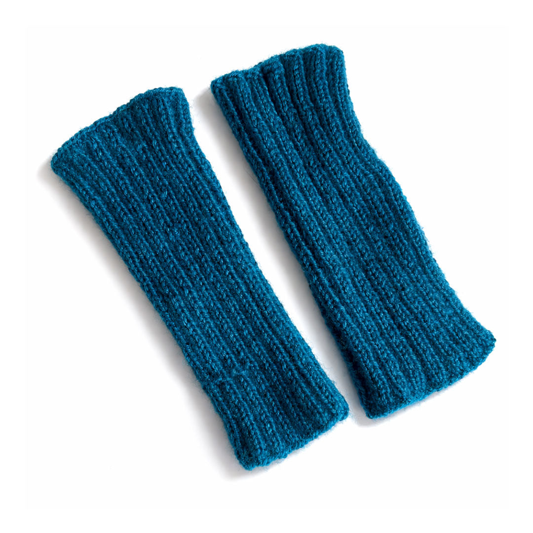 Handmade Ribbed Knit Fingerless Gloves - Soft Winter Arm Warmers