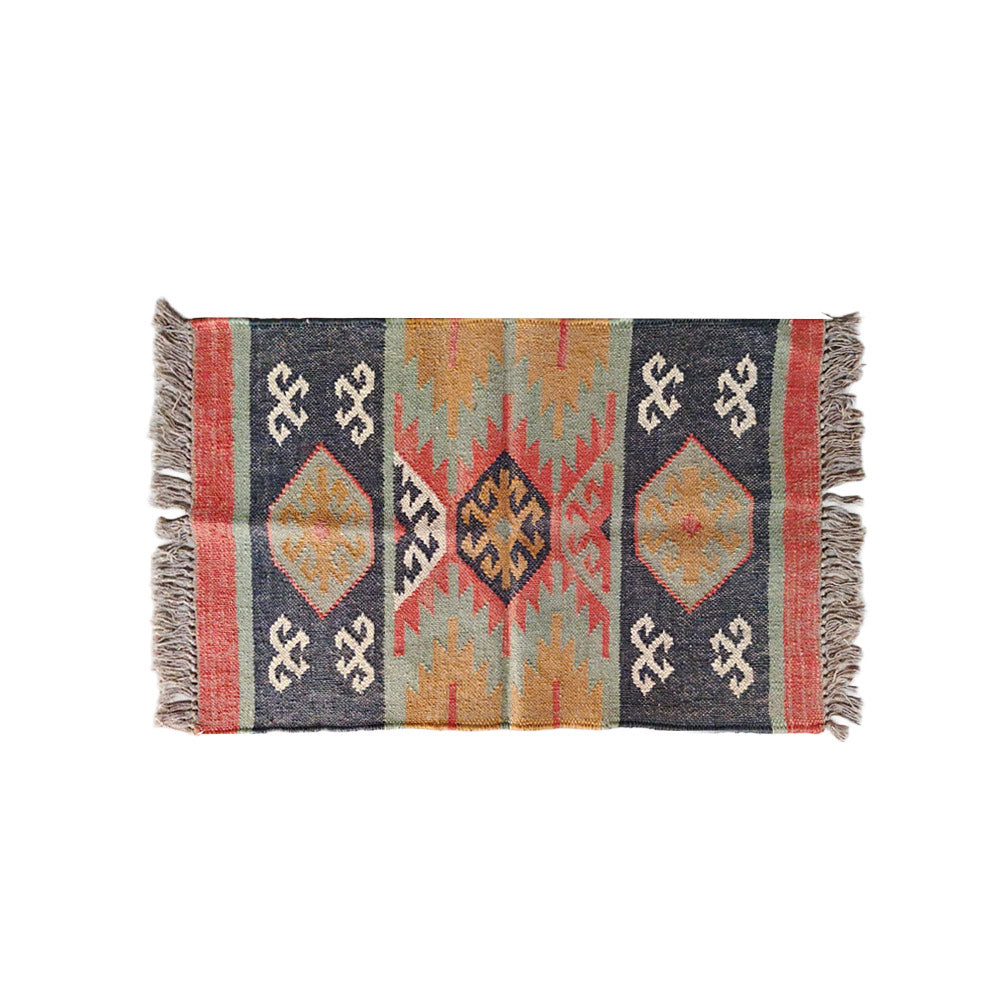 Handwoven Jute Puja Aasan Mat with Ethnic Design
