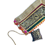 Opulent Scalloped Gold Zari Net Lace Toran with Jewel-Tone Border - Madhues