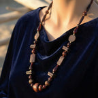 The Rustic Wood and Resin Bead Necklace