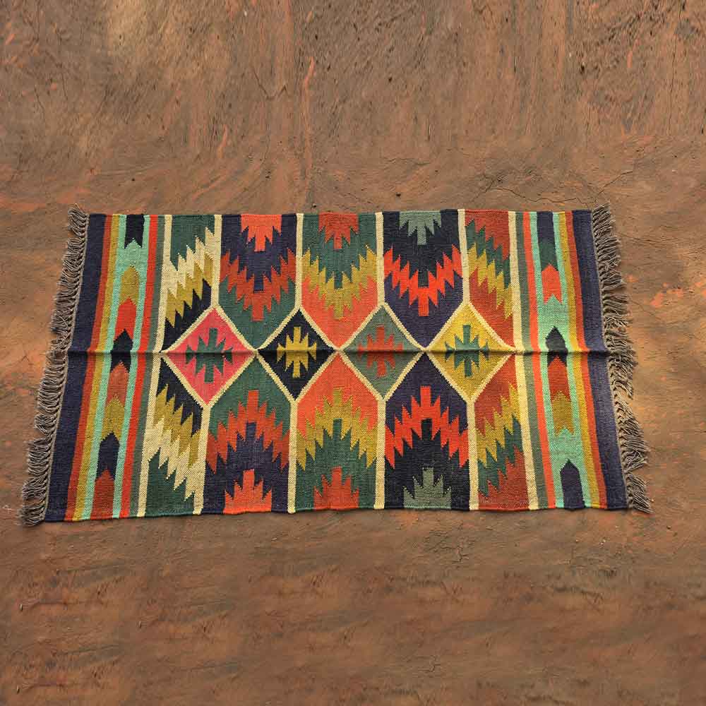 Earthy Diamond Tribal Durrie Runner - Image 2