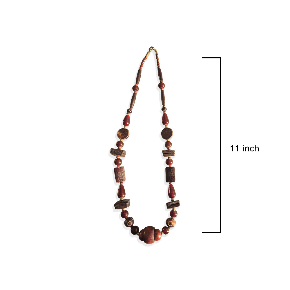 The Rustic Wood and Resin Bead Necklace
