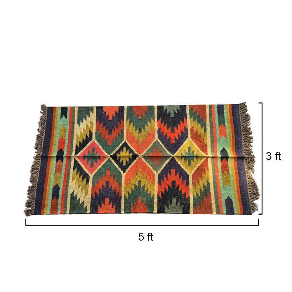 Earthy Diamond Tribal Durrie Runner - Image 3