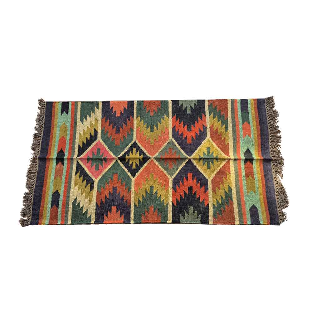 Earthy Diamond Tribal Durrie Runner - Image 1