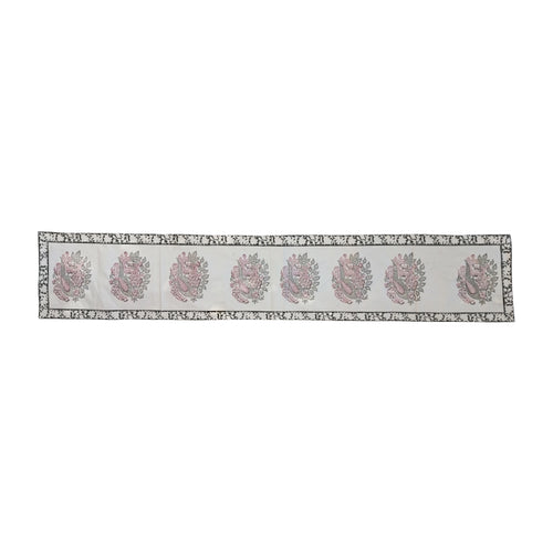 Block Printed Paisley Floral Table Runner