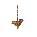 Vibrant Folk Art Bird Hanging with Mirrors & Bells - Madhues