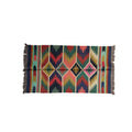 Handwoven Geometric Cotton Blend Durrie Rug - Rustic Multicolor