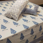 Azure Buta Block Print Cotton Bedsheet Set - Madhues