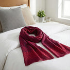 Block Printed Cotton Scarf - Maroon & Blue Pattern