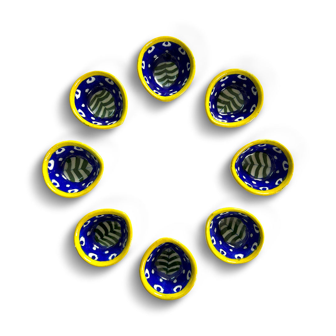 'Verdant Soul' Artisanal Ceramic Diya's