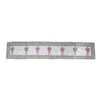 Hand Block Printed Mughal Motif Table Runner - White & Maroon