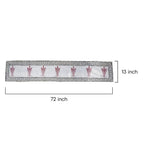 Hand Block Printed Mughal Motif Table Runner - White & Maroon