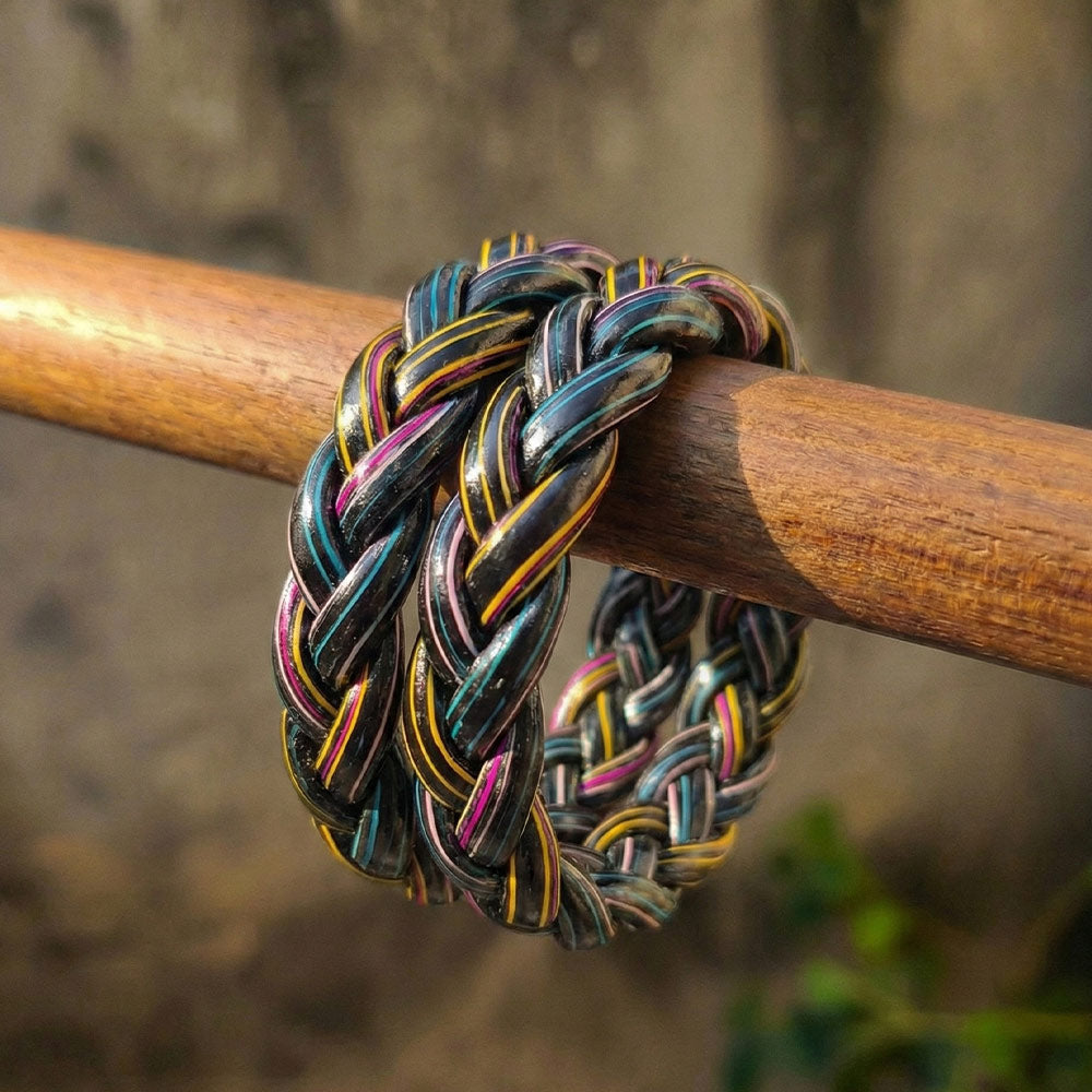 Vibrant Braided Artisan Bracelets - Set of Two - Madhues
