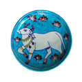 Hand-painted Divine Bull Aqua Wall Art - Image 1