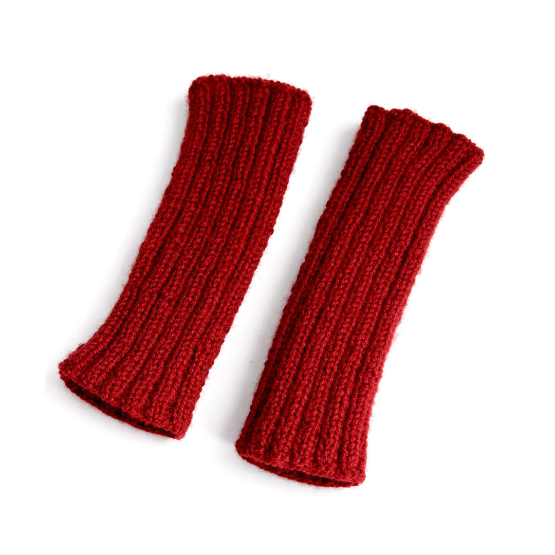 Handmade Ribbed Knit Fingerless Gloves - Soft Winter Arm Warmers