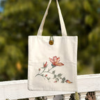 Hand-Painted Floral Canvas Tote Bag with Artisan Design